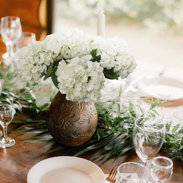 18-Inch Sophisticated Cream Hydrangea Stem Set (12 Pcs) - Large 7-Inch Blooms - Perfect for Chic Home Decor, Wedding Centerpieces & Special Event Floral Arrangements, Floral Home by Artificial Flowers